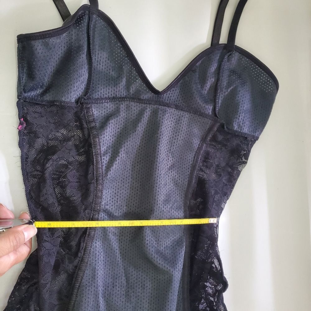 Yandy Black Pleather-Looking with Lace Lingerie Bodysuit - Picture 10 of 11